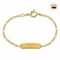 Preview: Namensarmband Taufarmband Gold mit Gravur