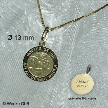 Anhänger "Schutzengel" Gold gravierbar