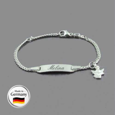 Taufarmband Silber mit Schutzengel-Anhänger