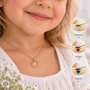 Preview: Taufring Gold mit Schutzengel graviert