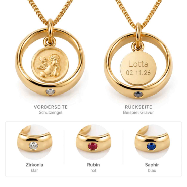 Taufring Gold graviert Schutzengel