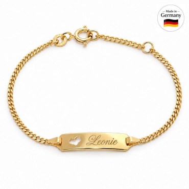 Taufarmband Gold mit Herz