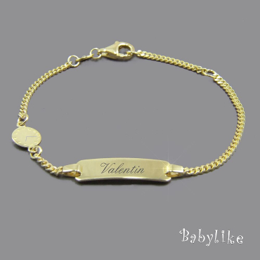 Taufschmuck Junge und Mädchen Taufarmband Gold mit Taufuhr