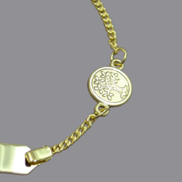 Preview: Kinderarmband Gold mit Lebensbaum