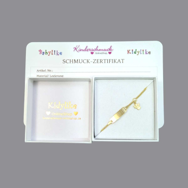 Preview: Taufarmband Taufkette 333 Gold mit Schutzengel und Gravur