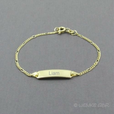 Namensarmband Taufarmband Gold mit Gravur