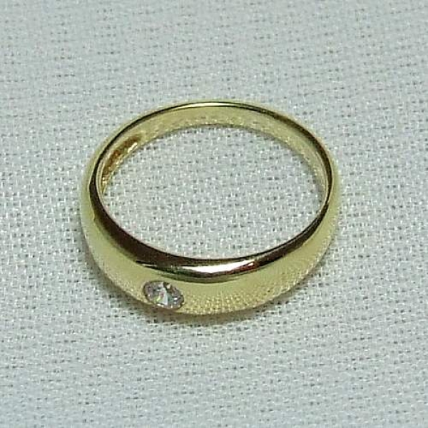 Taufring Gold mit weißem Zirkonia - auch mit Kettchen - klassisches Taufgeschenk