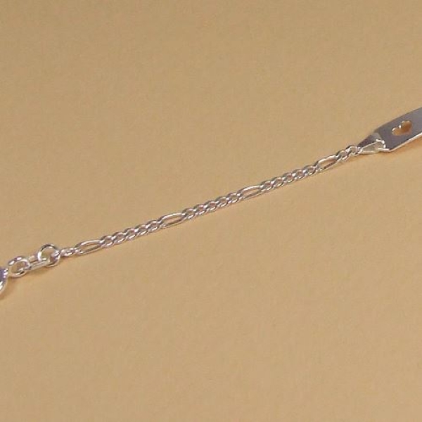 Taufarmband Silber mit Gravur Taufkette mit Gravur und Herz-Motiv 925/-Silber