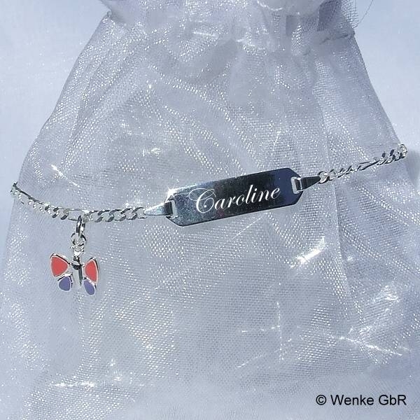 Schmetterling-Armband für Kinder Silber