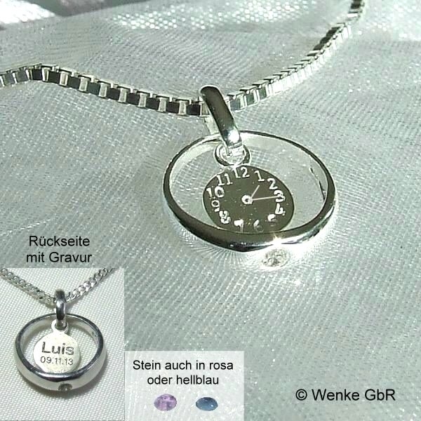 Taufring mit Taufuhr Silber inkl. Gravur