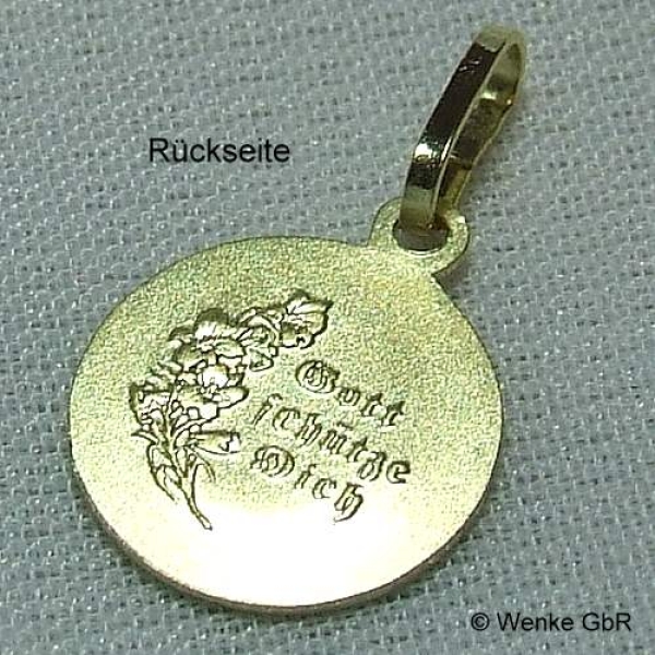 Schutzengel-Anhänger Gold mit Segensspruch als Geschenk zur Taufe