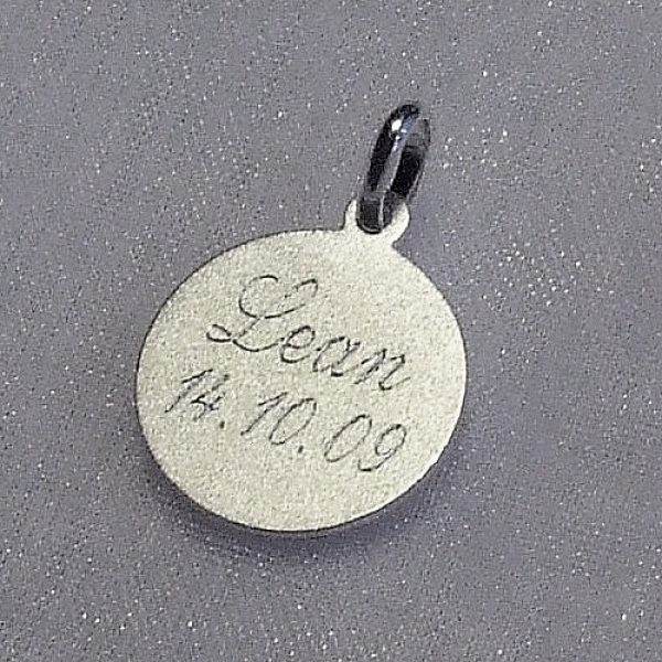Anhänger Schutzengel Silber rund -personalisiert