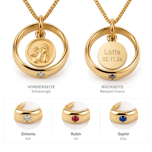 Taufring Gold graviert Schutzengel