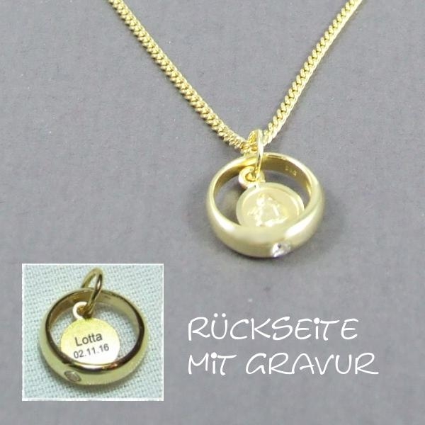 Taufring Gold graviert Schutzengel