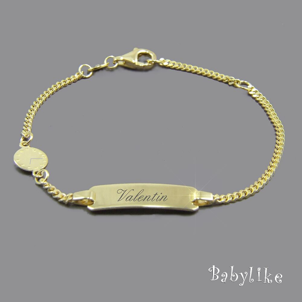 Taufschmuck Junge und Mädchen Taufarmband Gold mit Taufuhr