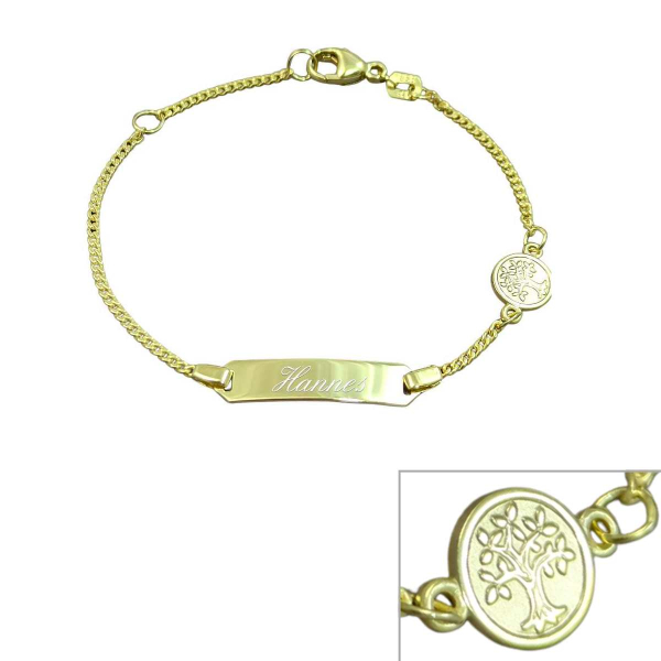 Taufarmband Gold mit Lebensbaum