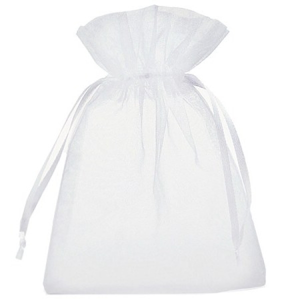 Organza-Säckchen für Taufarmband Silber mit Gravur