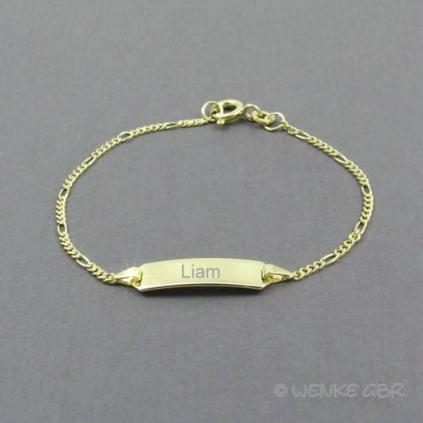 Namensarmband Taufarmband Gold mit Gravur