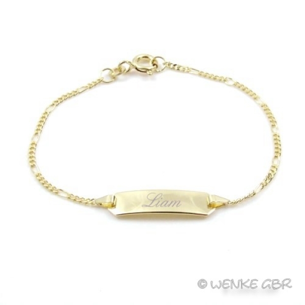 Taufarmband Gold mit Gravur