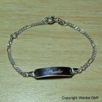 Kinderarmband Silber mit Gravur als Geschenk zur Taufe - Taufkette Junge und Mädchen